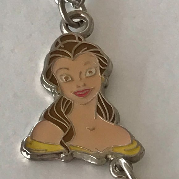 Vintage Disney Beauty & The Beast Princess Belle Necklace Charm Disneyana Rose - Picture 7 of 11